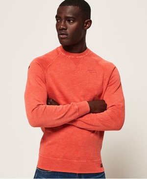 Superdry Garment Dye L.A. Crew Neck Férfi Ugró Narancssárga | OBXCL9538